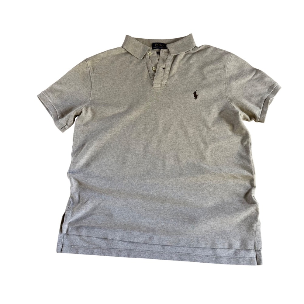 Polo Ralph Lauren Mens Short Sleeve Polo Shirt Tan‎ Oatmeal Large